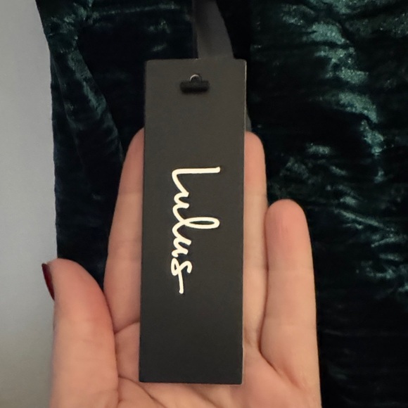 Lulu's Dark Green Long Sleeve Velvet Dress - Picture 2 of 6